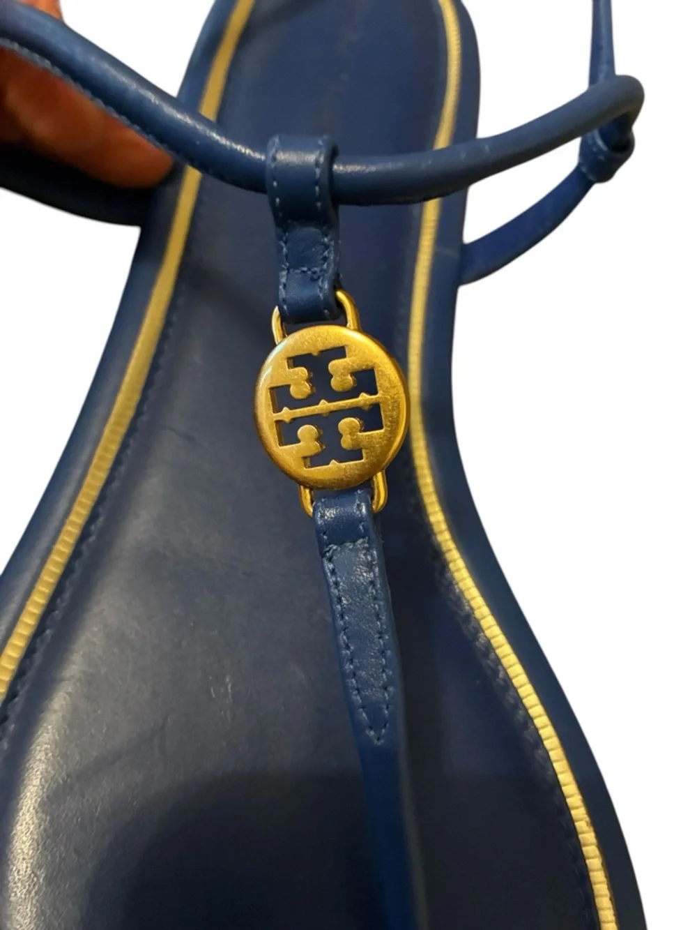 Tory Burch Emmy Flat Thong Sandals - Nautical Blue (Size 11M)